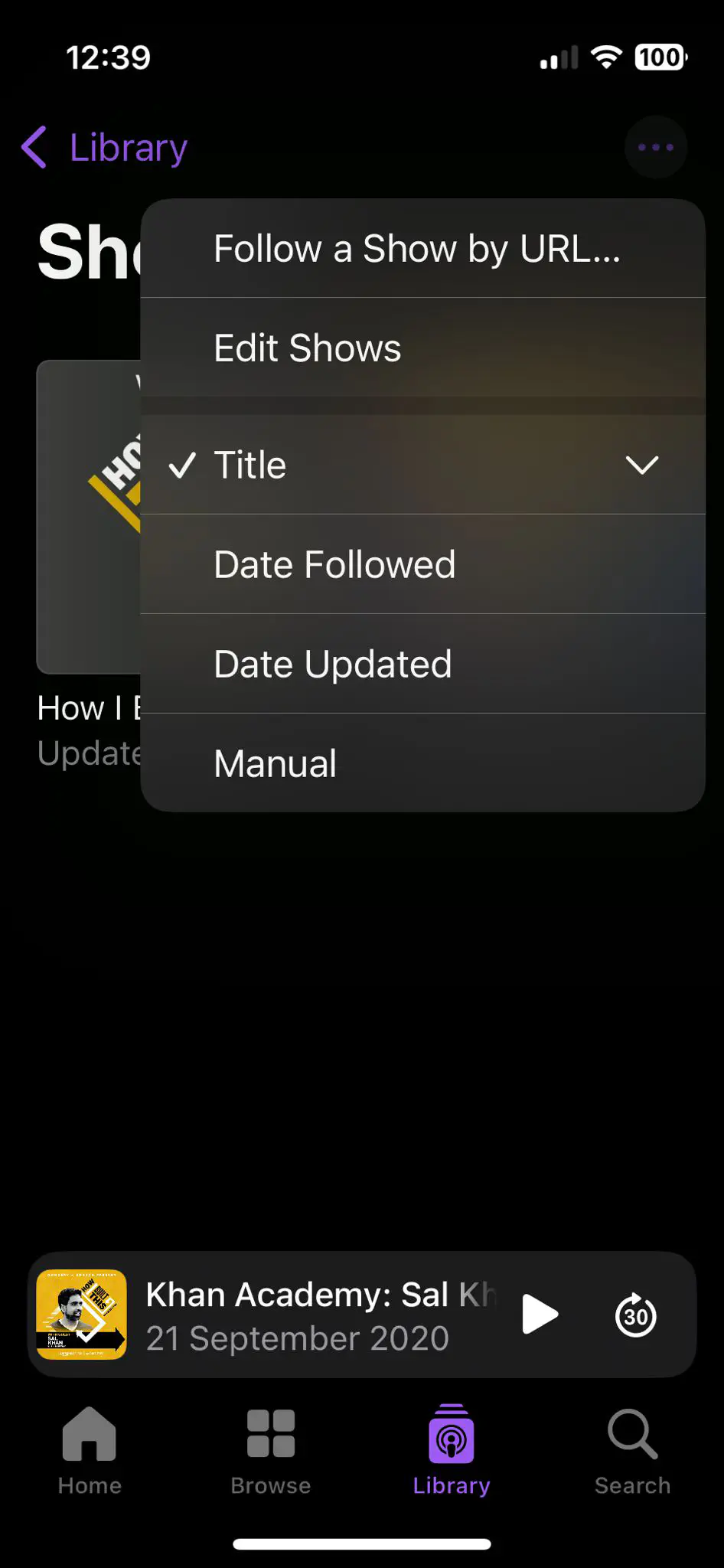 Follow show by URL menu